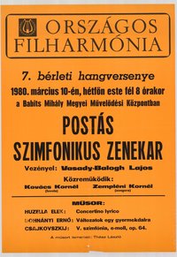 Szöveges plakát - Postás Szimfonikus Zenekar, 1980