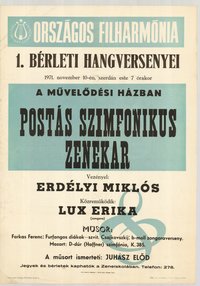 Szöveges plakát - Postás Szimfonikus Zenekar, 1971