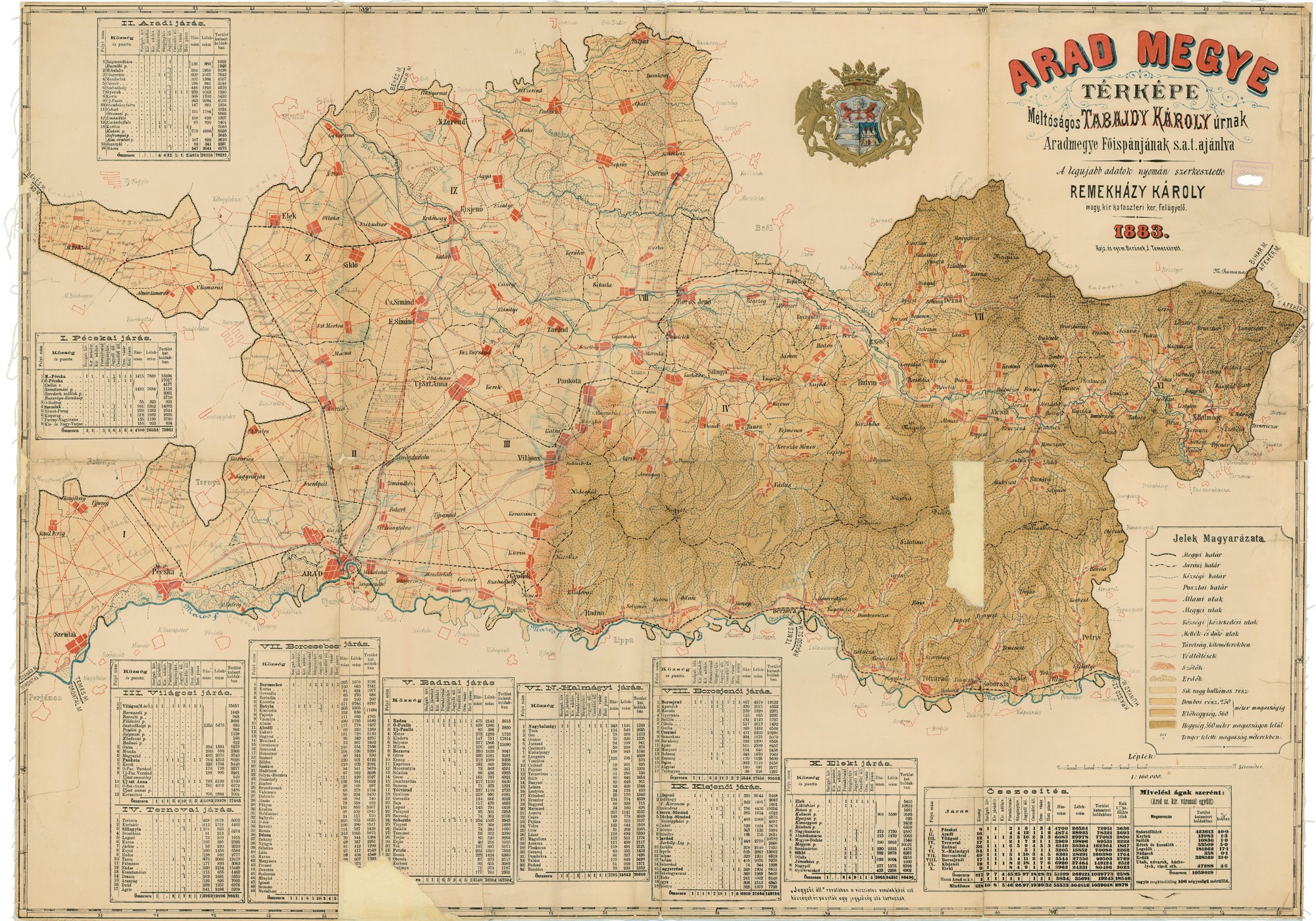 Arad megye térképe (Postamúzeum CC BY-NC-SA)