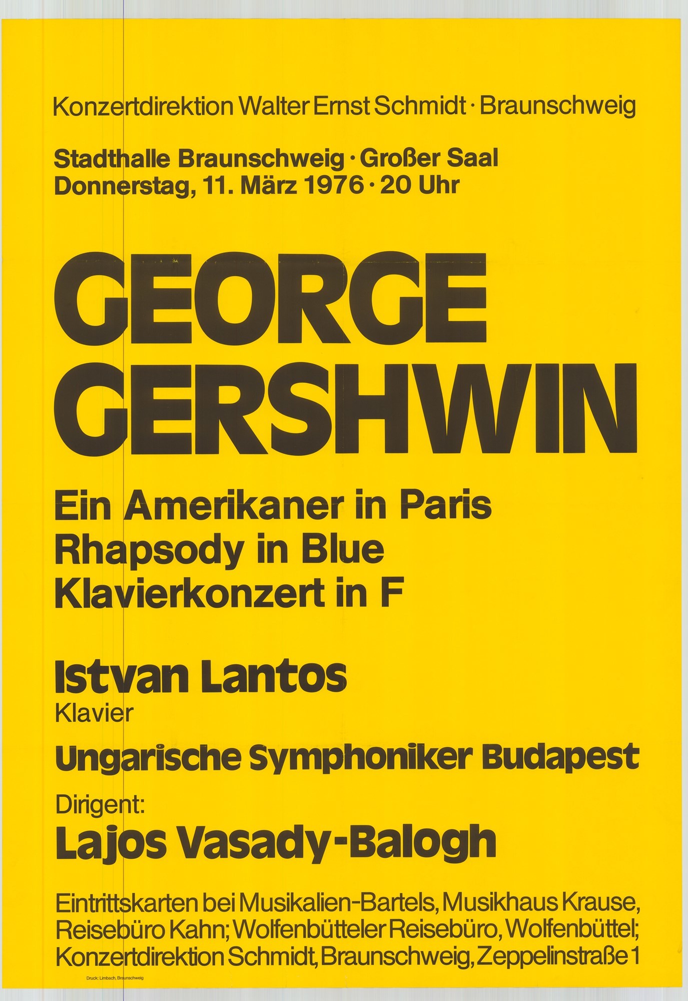 Német nyelvű zöveges plakát - Braunschweig, 1976 (Postamúzeum CC BY-NC-SA)