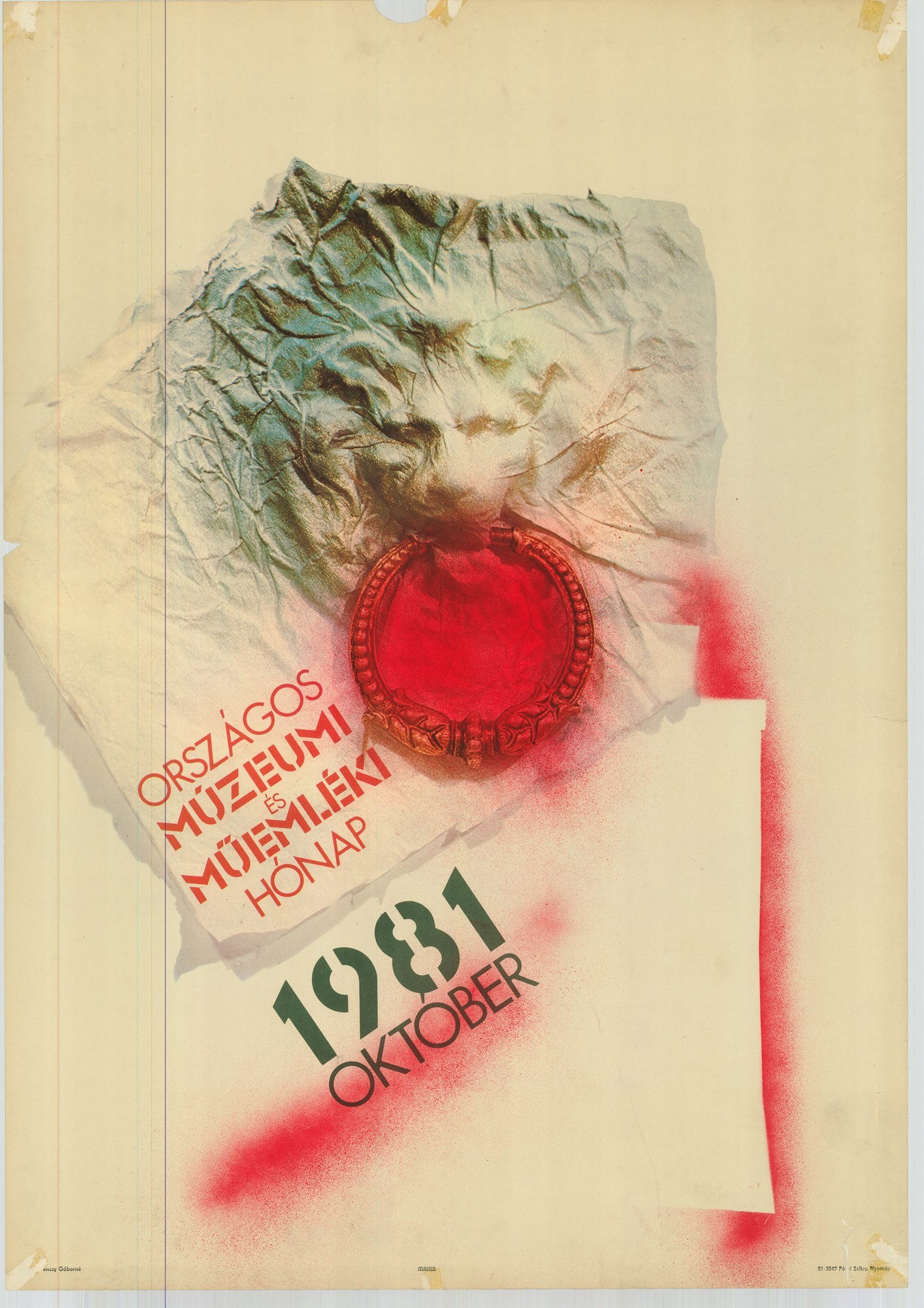 Plakát - Országos Múzeumi és Műemléki hónap, 1981 (Postamúzeum CC BY-NC-SA)