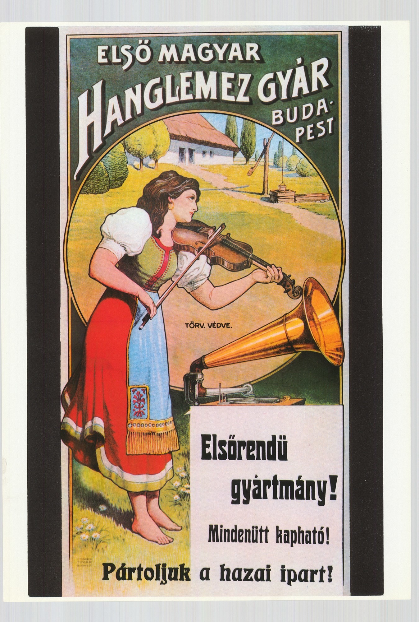 Plakátreprodukció - Első Magyar Hanglemezgyár (Postamúzeum CC BY-NC-SA)
