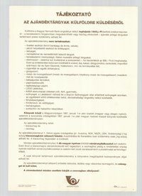 Szöveges plakát - Tájékoztató külföldre küldésről, 1988