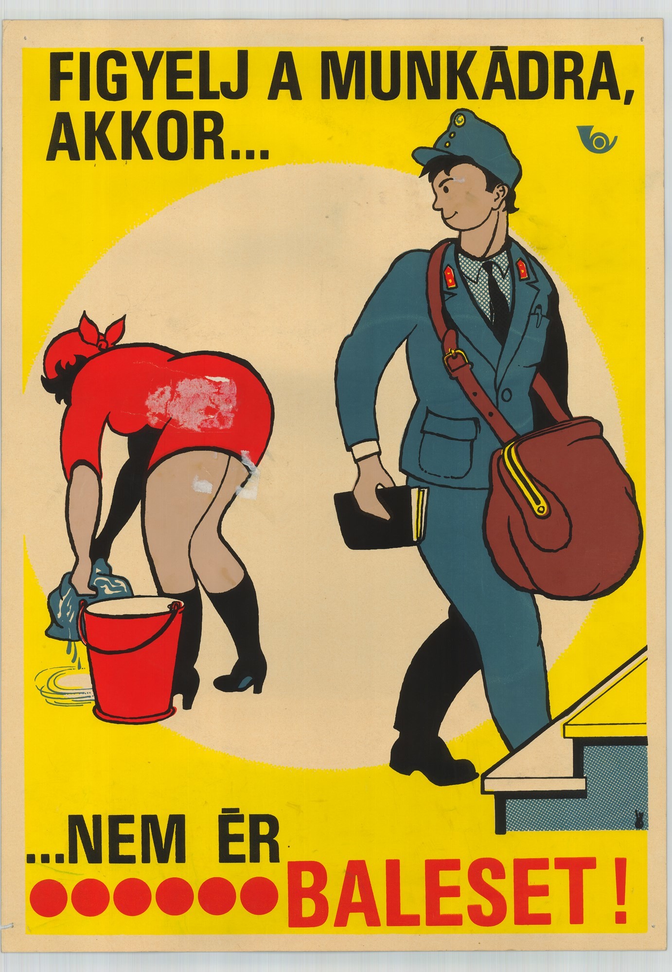 Grafikai plakát - Balesetmegelőzés (Postamúzeum CC BY-NC-SA)
