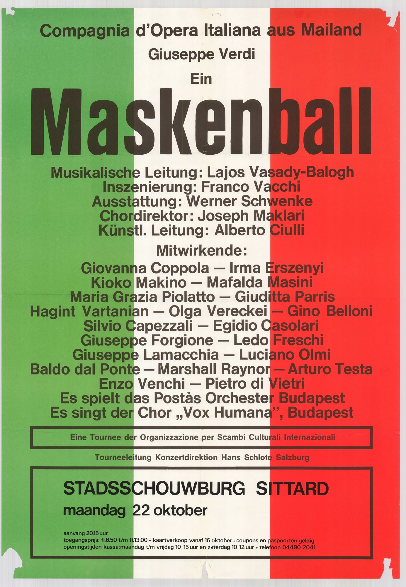 Plakát - Postás Szimfonikus Zenekar hangversenye, Sittard (Postamúzeum CC BY-NC-SA)