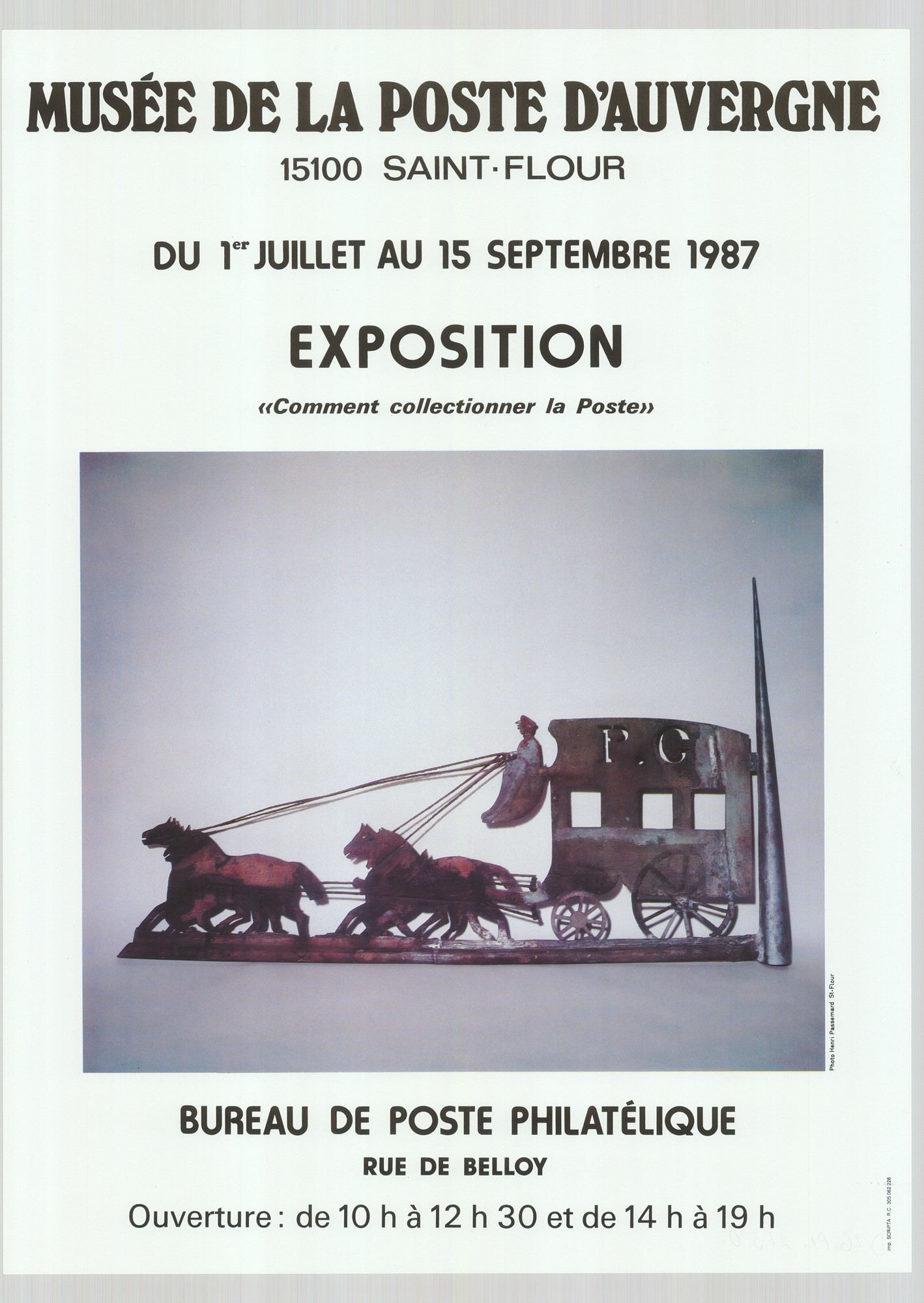 Kiállítási plakát - Saint Fleur-i Postamúzeum, 1987 (Postamúzeum CC BY-NC-SA)