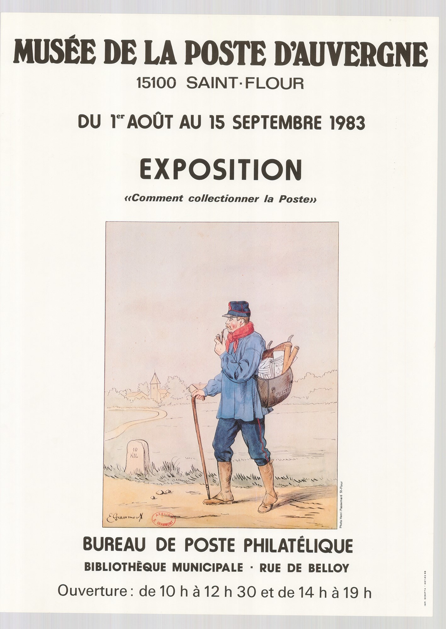 Kiállítási plakát - Saint Flour-i Postamúzeum, 1983 (Postamúzeum CC BY-NC-SA)