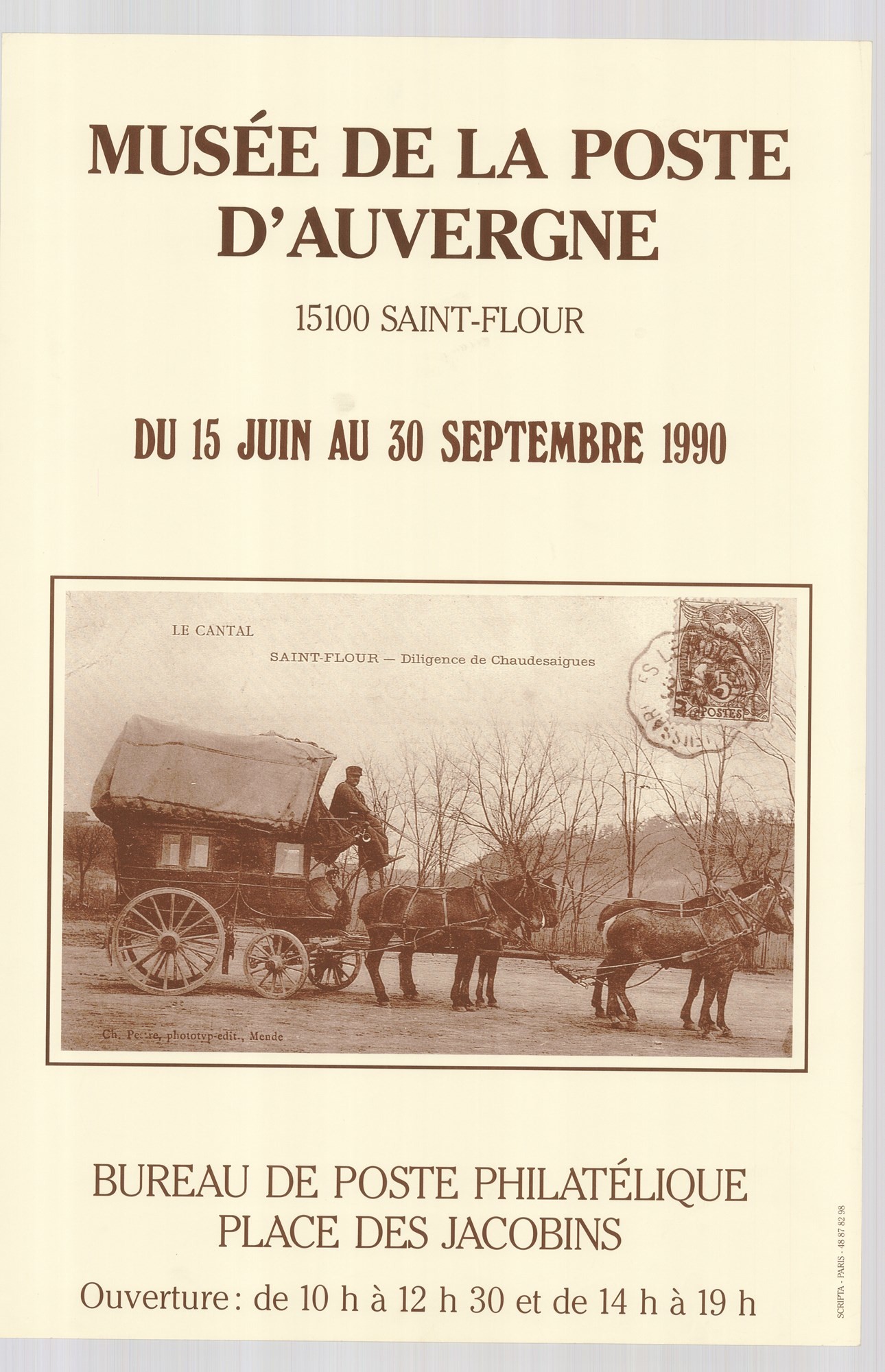Kiállítási plakát - Saint Flour-i Postamúzeum, 1990 (Postamúzeum CC BY-NC-SA)
