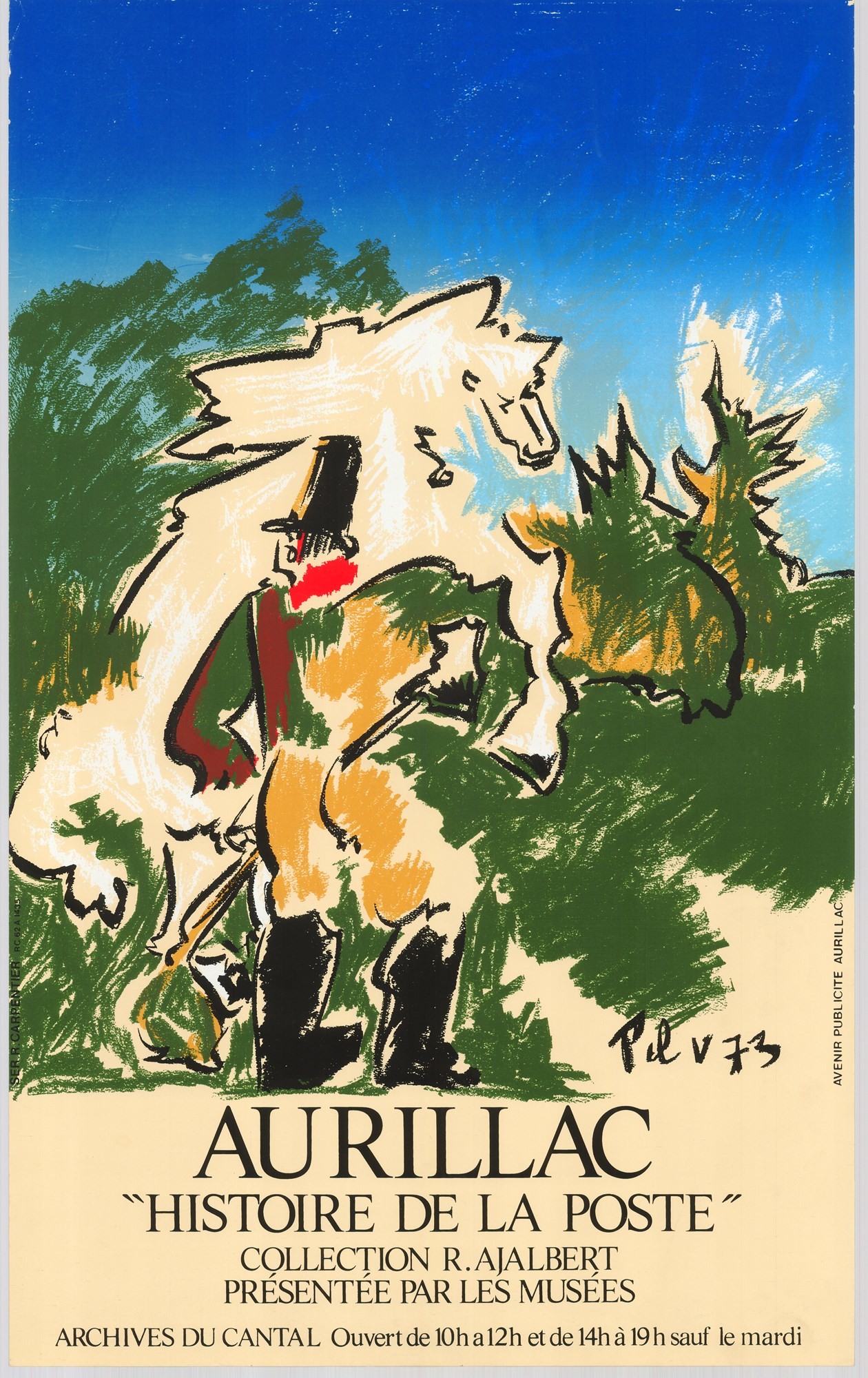 Kiállítási plakát - Saint Flour-i Postamúzeum, 1973 (Postamúzeum CC BY-NC-SA)