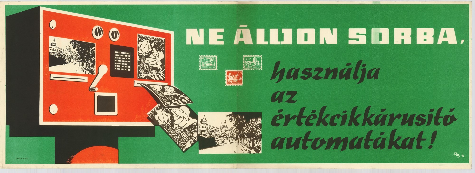 Villamosplakát - Értékcikk-árusító automata, 1963 (Postamúzeum CC BY-NC-SA)