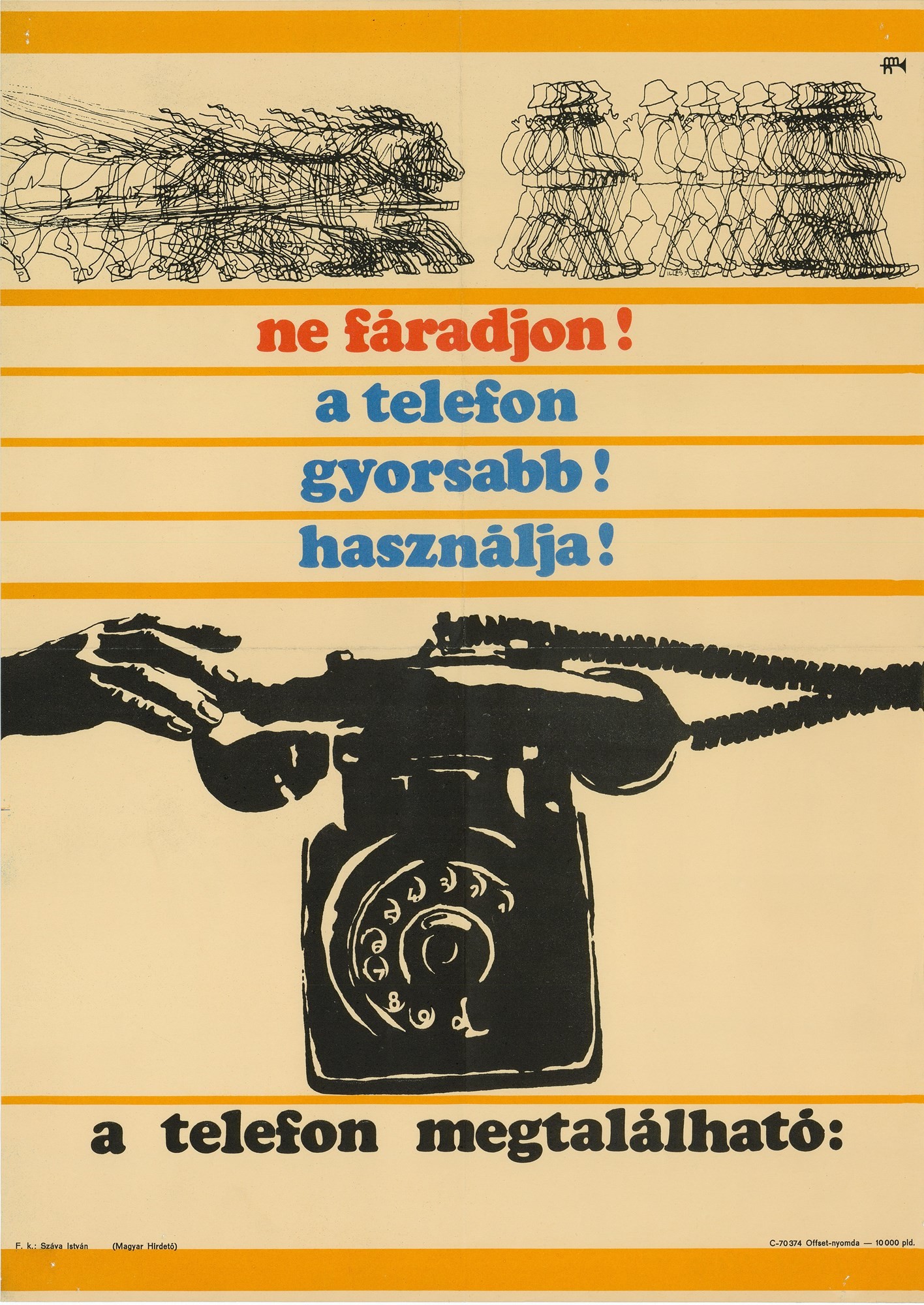 Plakát - telefon, 1970 (Postamúzeum CC BY-NC-SA)