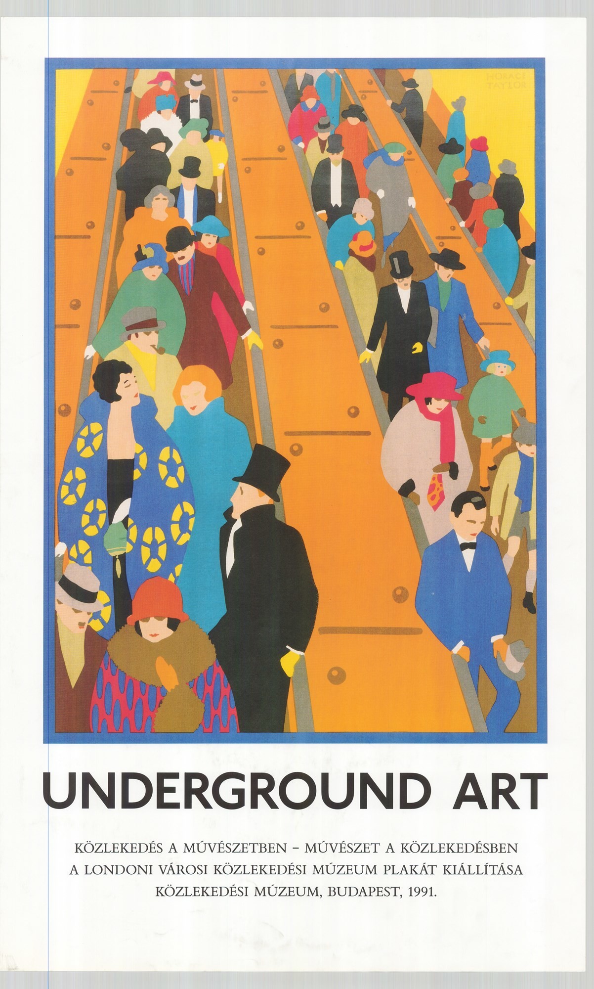 Kiállítási plakát - Közlekedés a művészetben, 1991 (Postamúzeum CC BY-NC-SA)