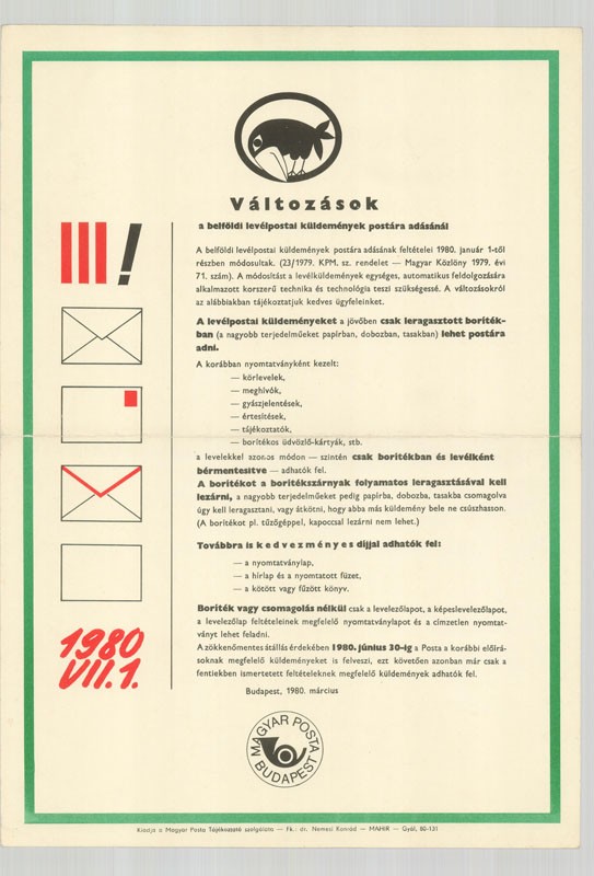 Plakát - Magyar Posta, 1980 (Postamúzeum CC BY-NC-SA)