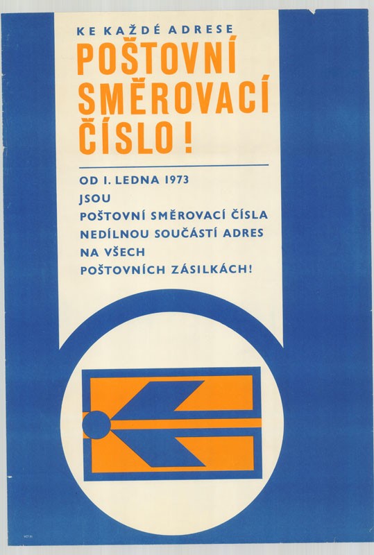 Plakát - Csehszlovák posta, irányítószám, 1973 (Postamúzeum CC BY-NC-SA)