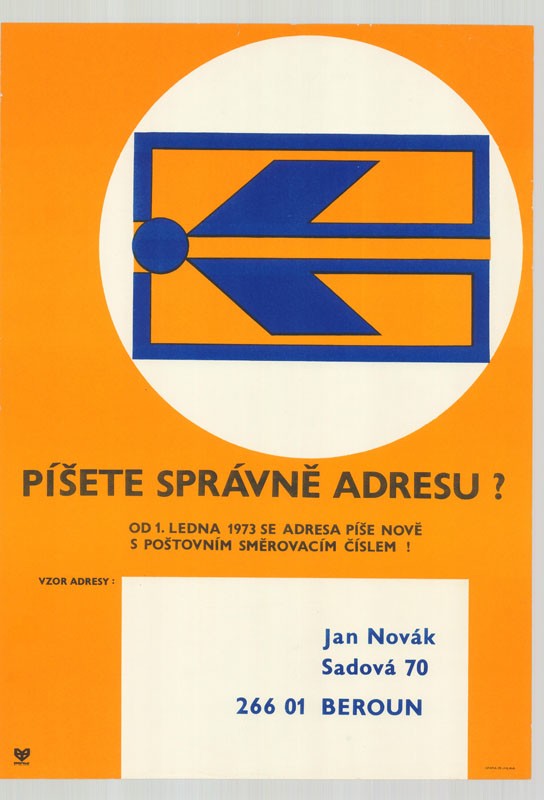 Plakát - Csehszlovák posta, irányítószám (Postamúzeum CC BY-NC-SA)