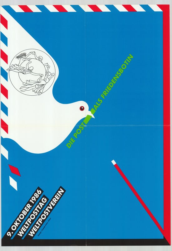 Plakát - Postai Világnap, 1986 (Postamúzeum CC BY-NC-SA)