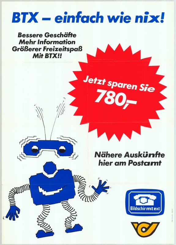Plakát - Osztrák posta, BTX (Postamúzeum CC BY-NC-SA)