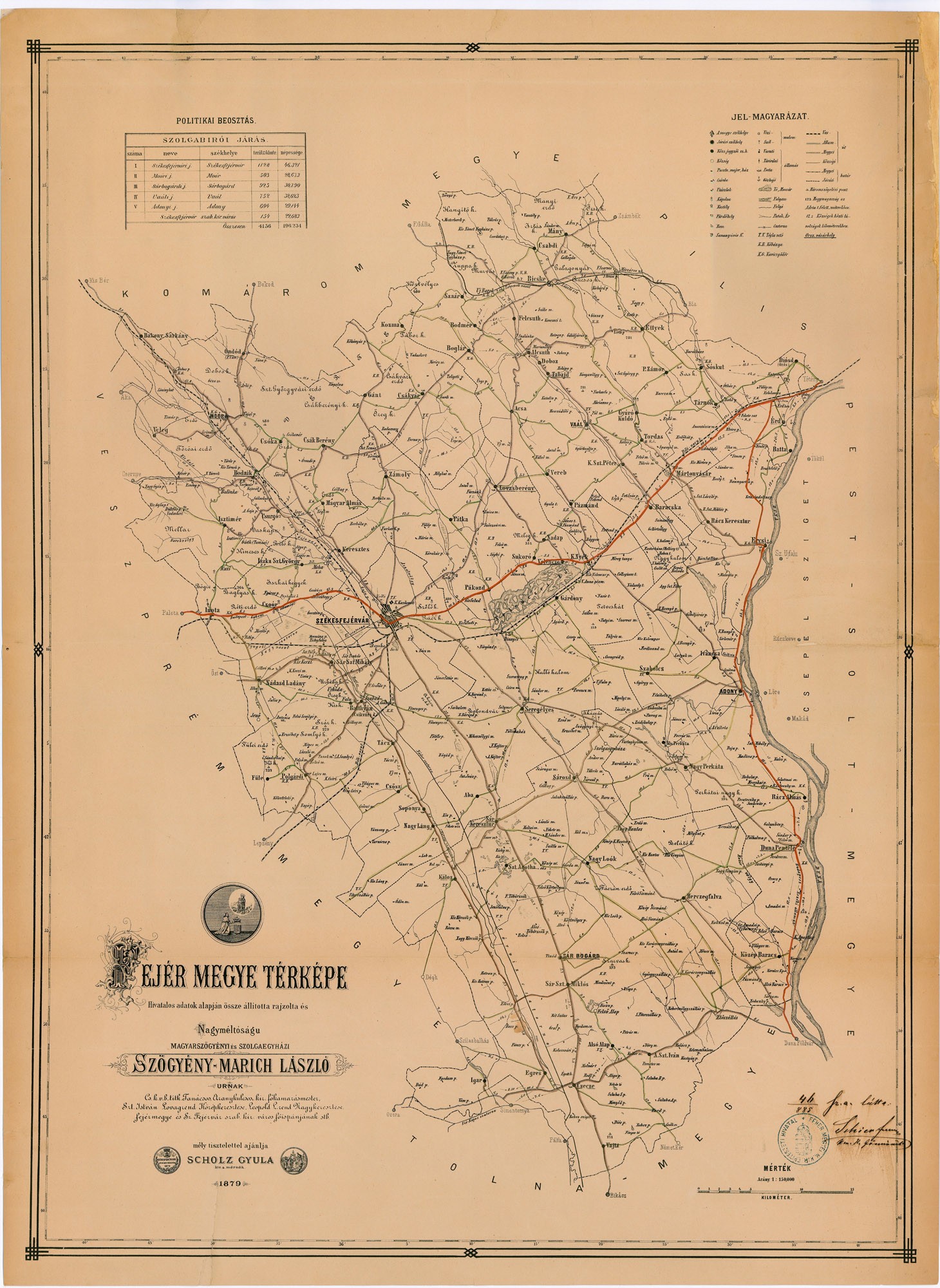 Fejér megye térképe (Postamúzeum CC BY-NC-SA)