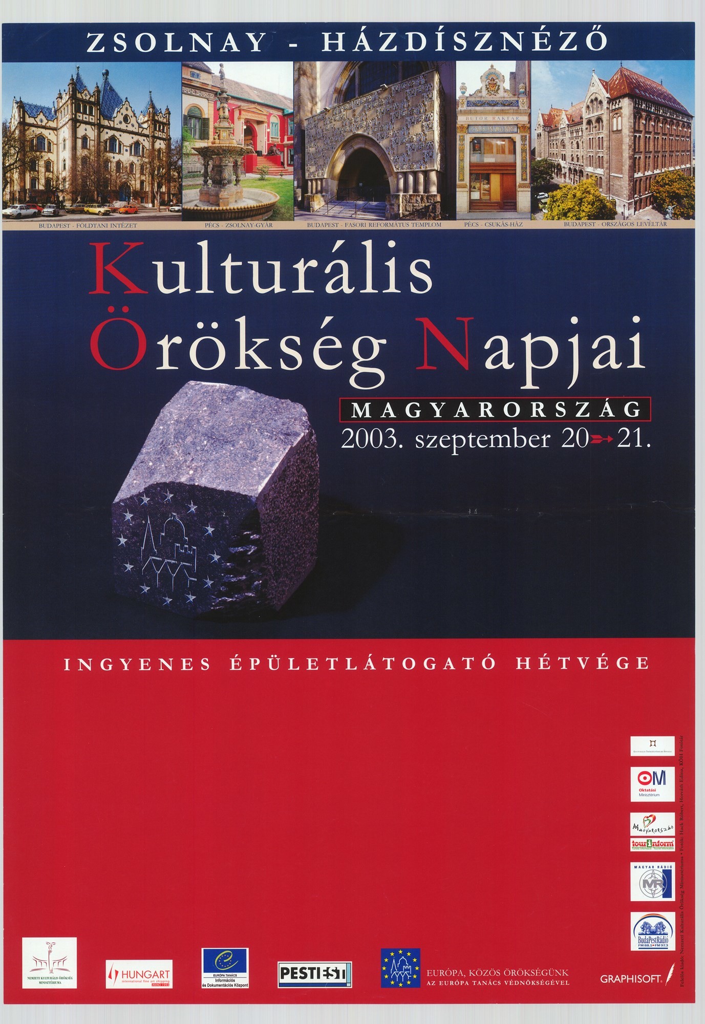 Plakát - Kulturális Örökség Napjai, 2003 (Postamúzeum CC BY-NC-SA)