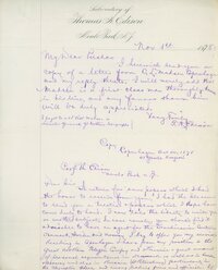 Griffin (Edison titkára) által írt levél