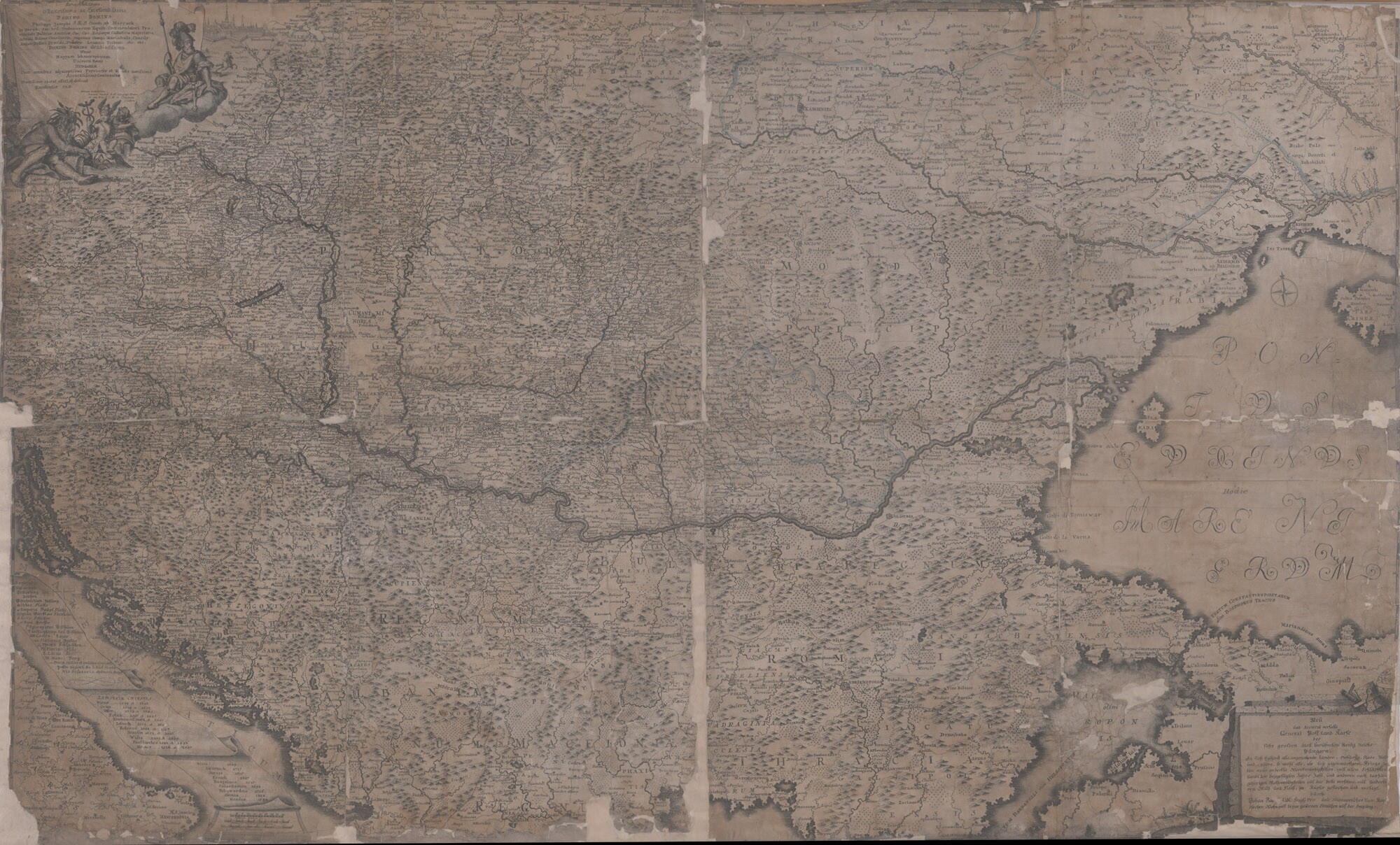 Neu und accurat verfasste General Post Land Karte des sehr Grossen Welt berühmten König Reichs Hungarn (Postamúzeum CC BY-NC-SA)