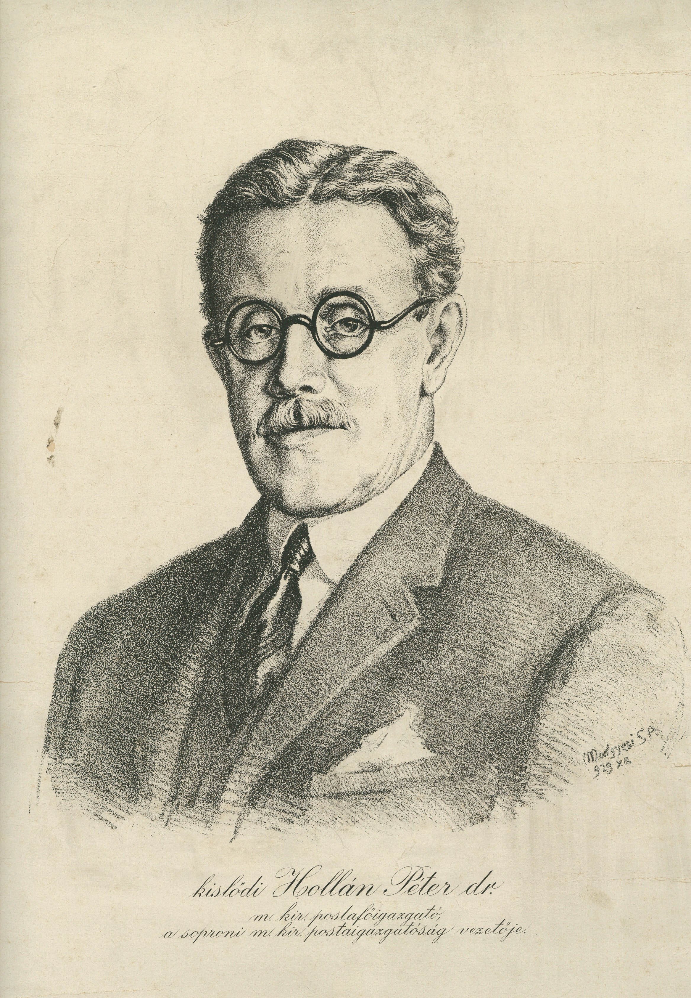 Kislődi Hollán Péter portréja (Postamúzeum CC BY-NC-SA)