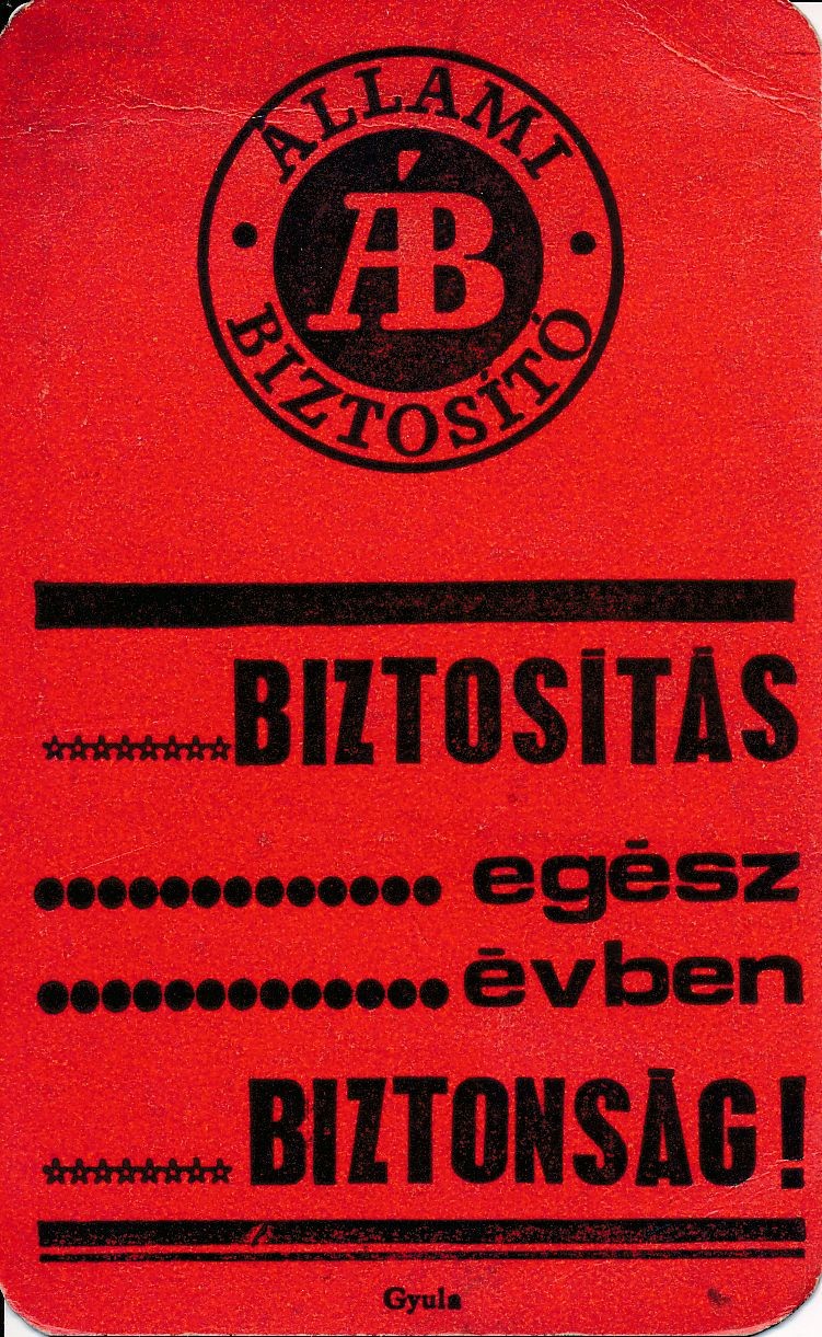 Állami Biztosító kártyanaptár 1969 (Magyar Kereskedelmi és Vendéglátóipari Múzeum CC BY-NC-SA)