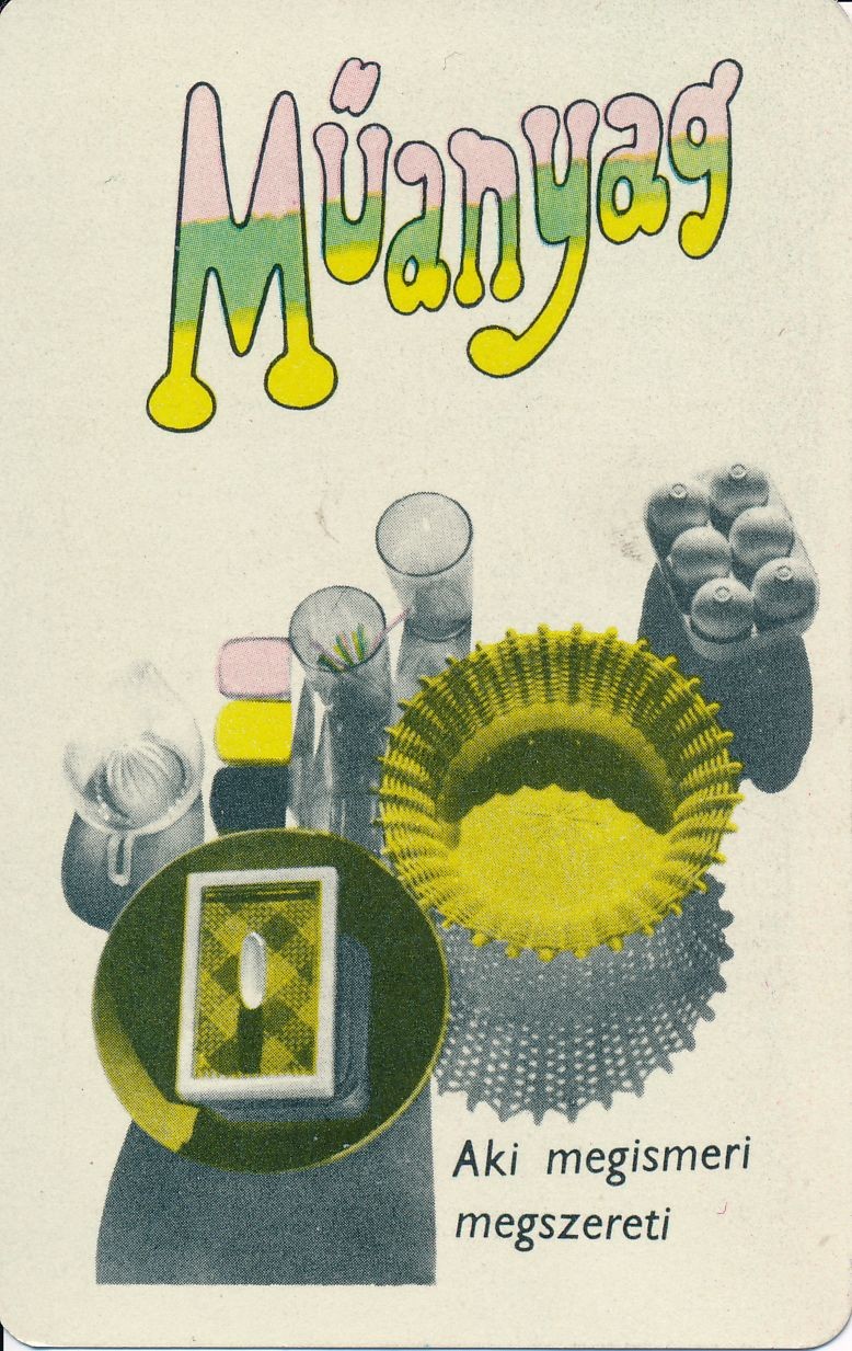 Műanyag Aki megismeri megszereti kártyanaptár 1970 (Magyar Kereskedelmi és Vendéglátóipari Múzeum CC BY-NC-SA)