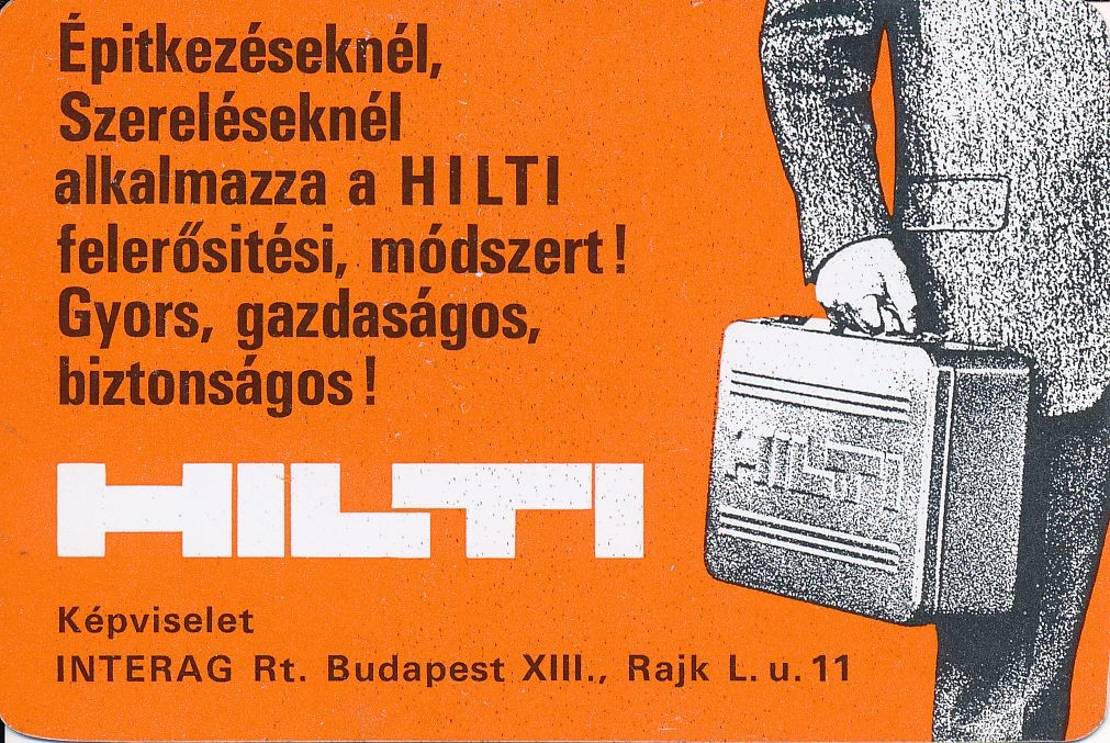HILTI kártyanaptár 1971 (Magyar Kereskedelmi és Vendéglátóipari Múzeum CC BY-NC-SA)