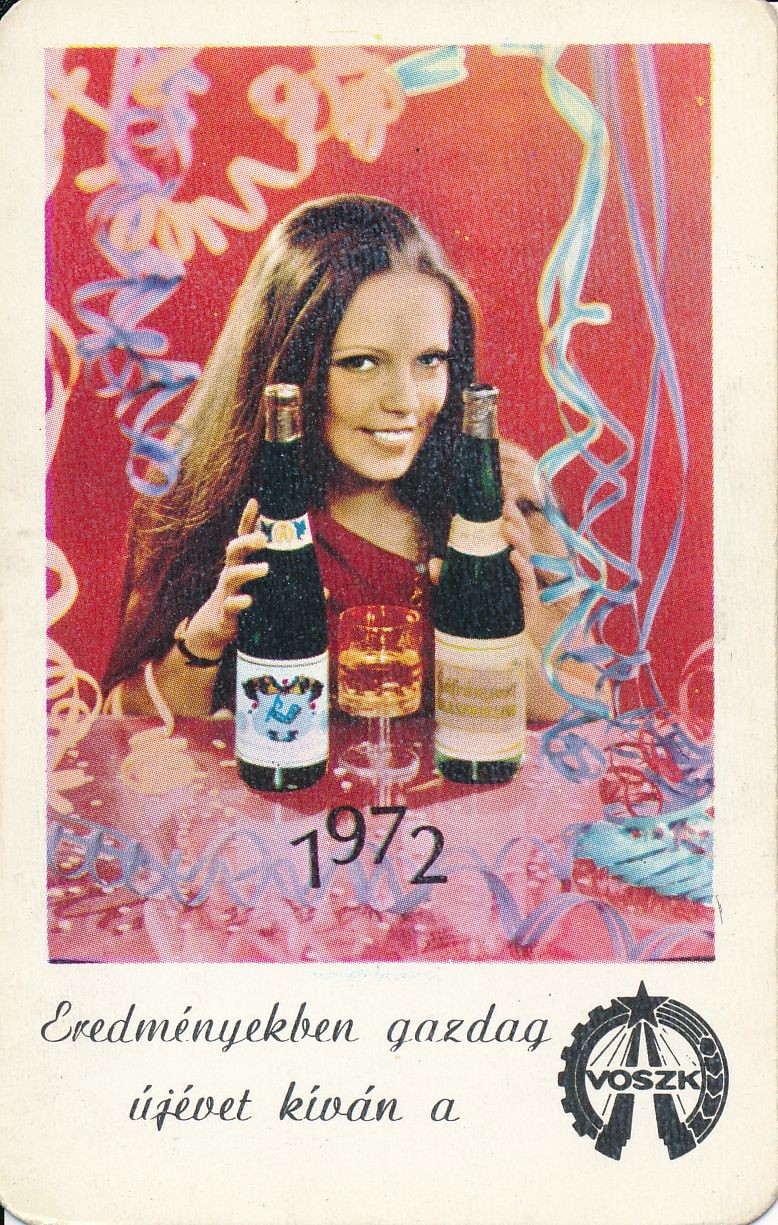 Eredményekben gazdag új évet kíván a VOSZK kártyanaptár 1972 (Magyar Kereskedelmi és Vendéglátóipari Múzeum CC BY-NC-SA)