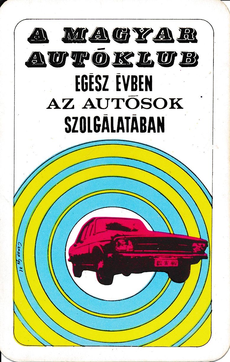 Magyar Autóklub kártyanaptár 1972 (Magyar Kereskedelmi és Vendéglátóipari Múzeum CC BY-NC-SA)