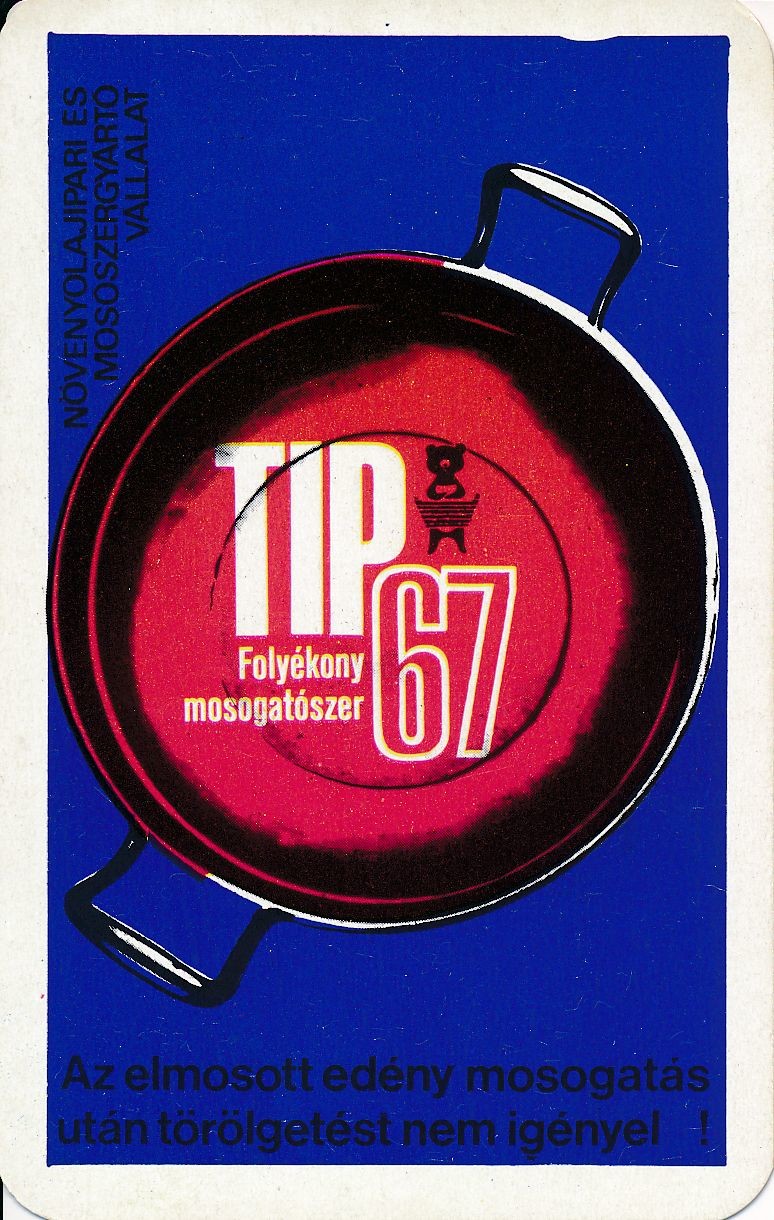 TIP folyékony mosogatószer kártyanaptár 1972 (Magyar Kereskedelmi és Vendéglátóipari Múzeum CC BY-NC-SA)