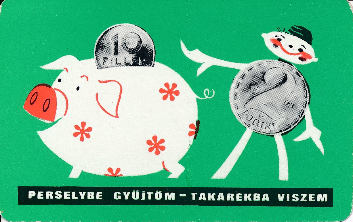 Perselybe gyűjtöm Takarékba viszem kártyanaptár 1972 (Magyar Kereskedelmi és Vendéglátóipari Múzeum CC BY-NC-SA)