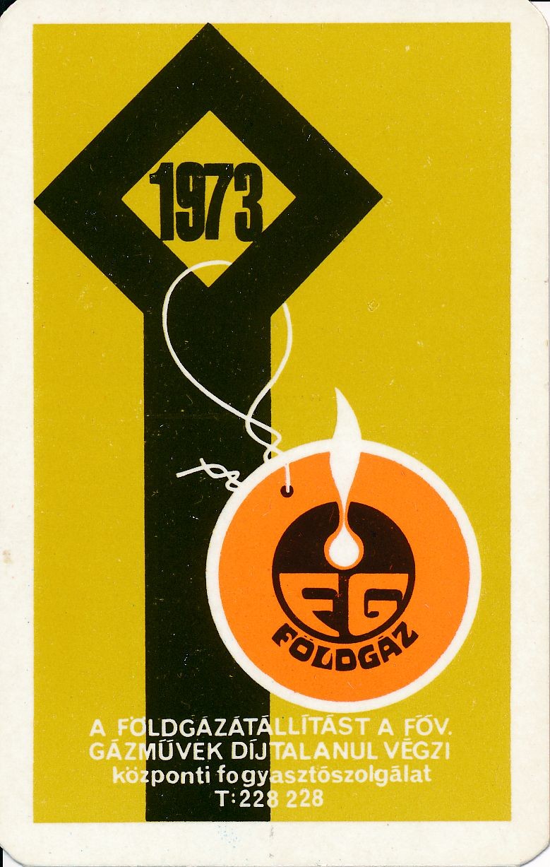Fővárosi Gázművek kártyanaptár 1973 (Magyar Kereskedelmi és Vendéglátóipari Múzeum CC BY-NC-SA)