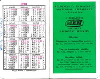 Különféle új és használt anyagokat, készárukat vásároljon a budapesti MÉH Vállalat haszonáru telepein kártyanaptár 1973