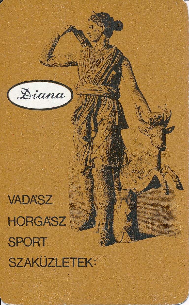 Diana Vadász horgász sport szaküzletek kártyanaptár 1973 (Magyar Kereskedelmi és Vendéglátóipari Múzeum CC BY-NC-SA)