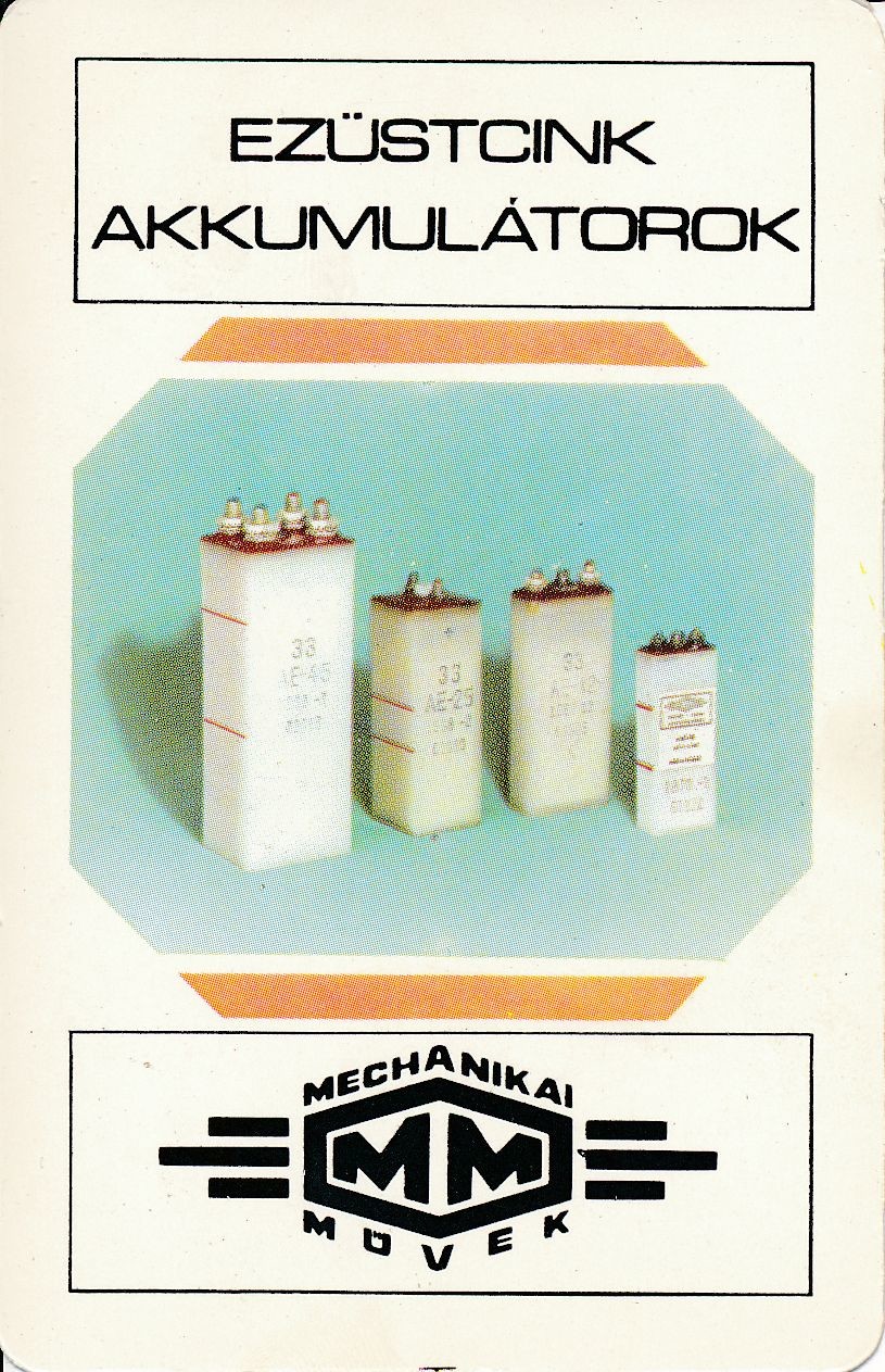 Mechanikai Művek Ezüstcink akkumulátorok kártyanaptár 1972 (Magyar Kereskedelmi és Vendéglátóipari Múzeum CC BY-NC-SA)