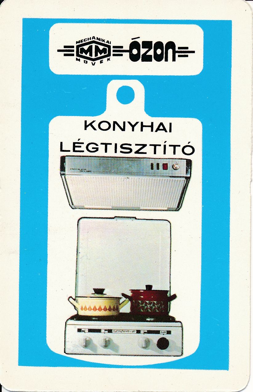 Mechanikai Művek Ózon konyhai légtisztító kártyanaptár 1973 (Magyar Kereskedelmi és Vendéglátóipari Múzeum CC BY-NC-SA)