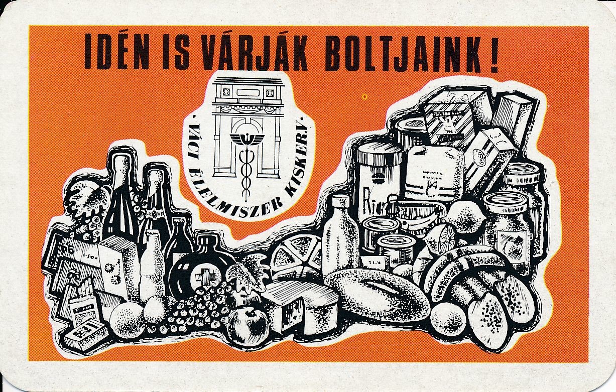 Váci Élelmiszer Kiskereskedelmi Vállalat kártyanaptár 1974 (Magyar Kereskedelmi és Vendéglátóipari Múzeum CC BY-NC-SA)