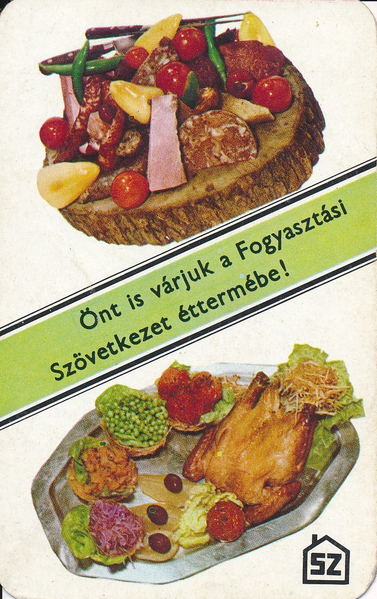Önt is várjuk a Fogyasztási Szövetkezet éttermében kártyanaptár 1974 (Magyar Kereskedelmi és Vendéglátóipari Múzeum CC BY-NC-SA)