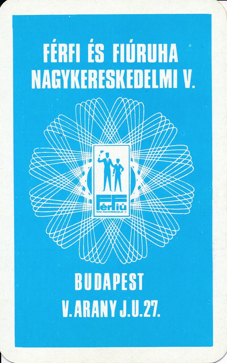 Férfi és fiúruha Nagykereskedelmi Vállalat kártyanaptár 1975 (Magyar Kereskedelmi és Vendéglátóipari Múzeum CC BY-NC-SA)