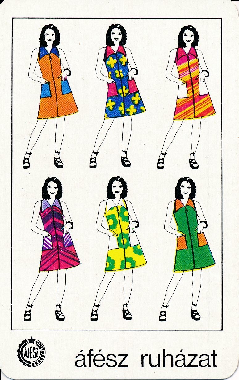 ÁFÉSZ ruházat kártyanaptár 1977 (Magyar Kereskedelmi és Vendéglátóipari Múzeum CC BY-NC-SA)