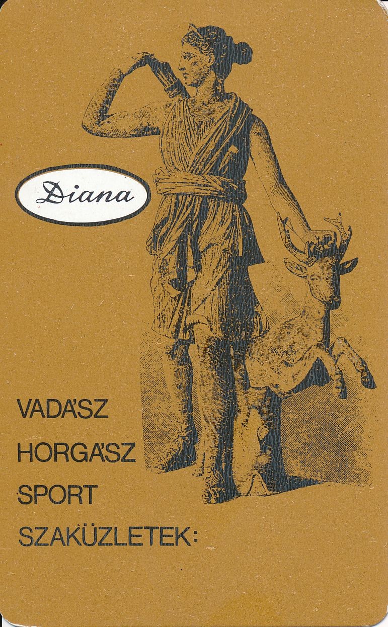 Diana Vadász Horgász Sport Szaküzletek kártyanaptár 1973 (Magyar Kereskedelmi és Vendéglátóipari Múzeum CC BY-NC-SA)