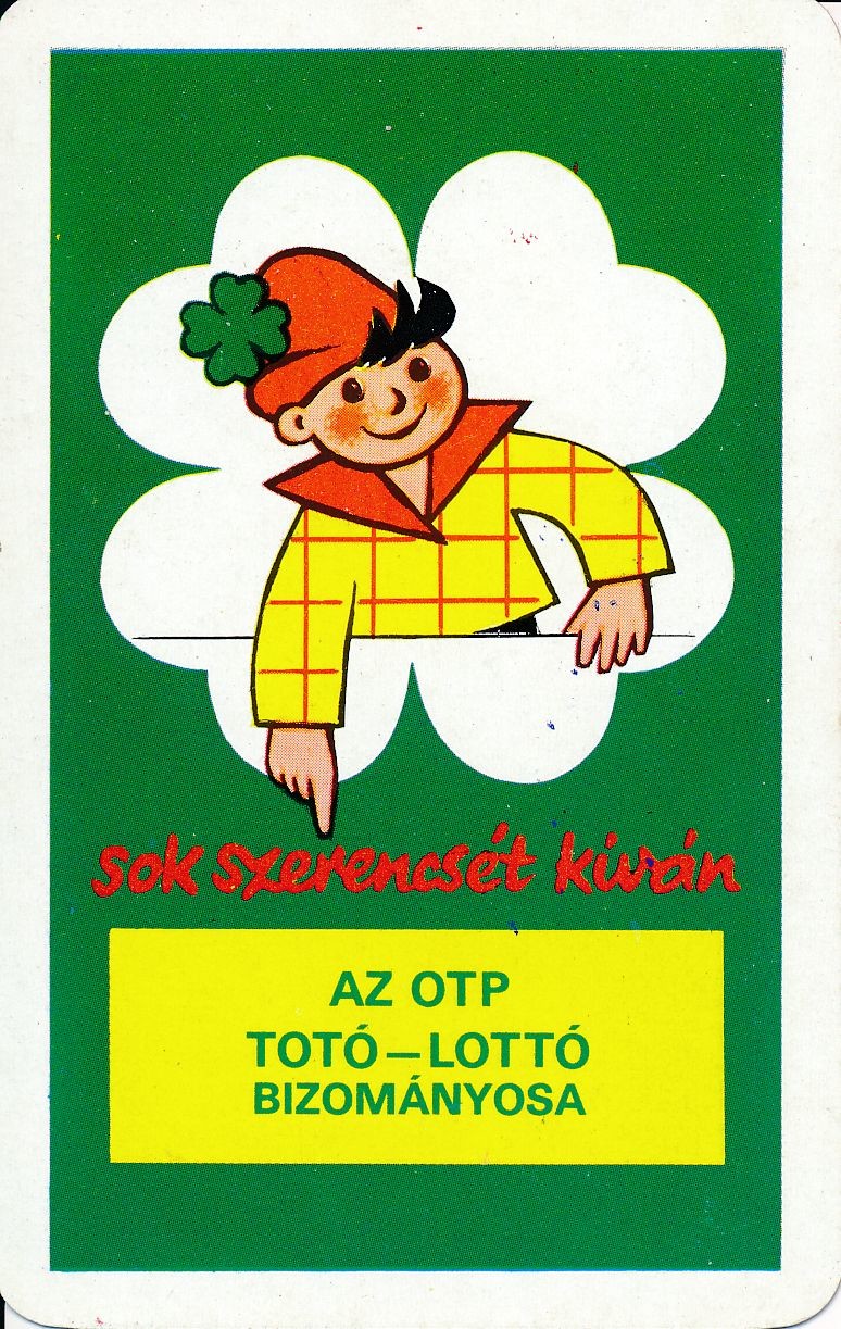 Sok szerencsét kíván az OTP Totó-Lottó bizományosa kártyanaptár 1980 (Magyar Kereskedelmi és Vendéglátóipari Múzeum CC BY-NC-SA)