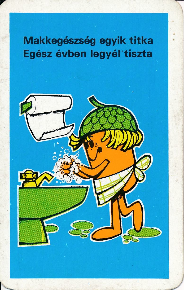 Makkegészség egyik titka, egész évben legyél tiszta kártyanaptár 1980 (Magyar Kereskedelmi és Vendéglátóipari Múzeum CC BY-NC-SA)