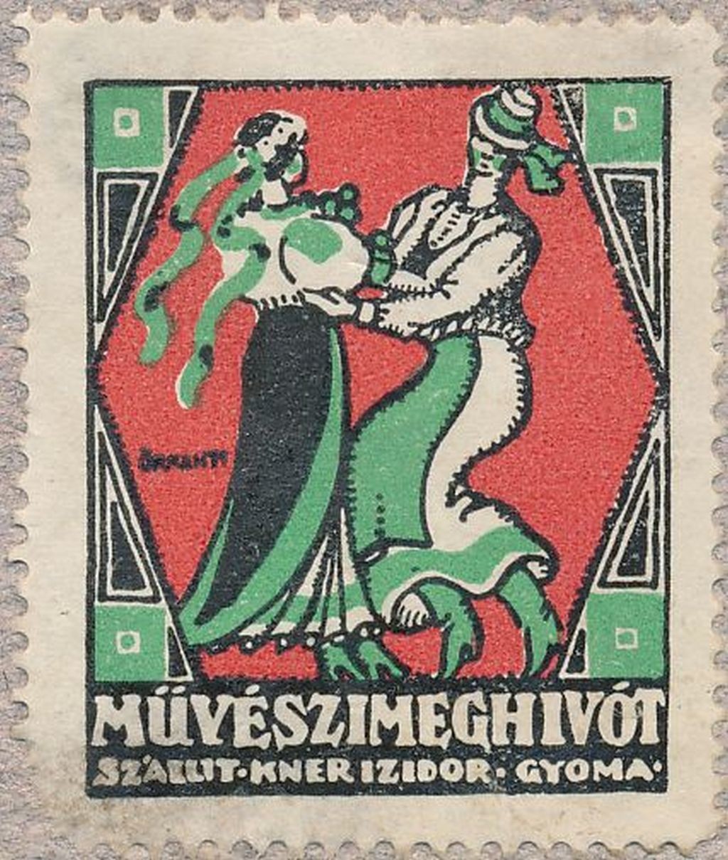 Kner Nyomda Gyoma reklámbélyeg (Magyar Kereskedelmi és Vendéglátóipari Múzeum CC BY-NC-SA)