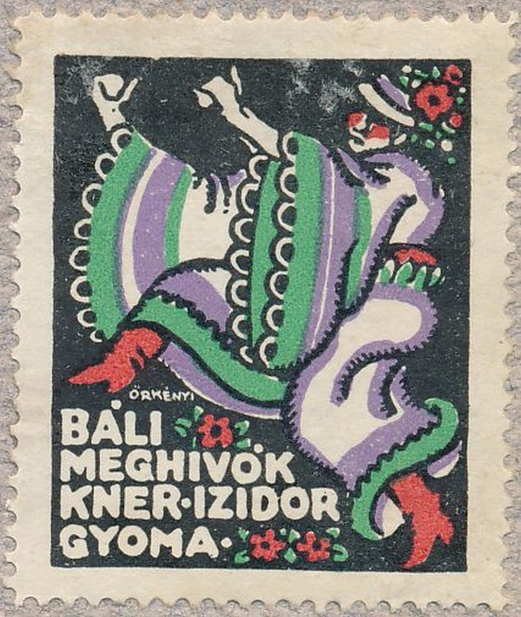 Kner Nyomda Gyoma reklámbélyeg (Magyar Kereskedelmi és Vendéglátóipari Múzeum CC BY-NC-SA)