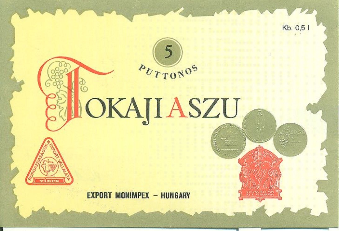 Tokaji aszú borcímke (Magyar Kereskedelmi és Vendéglátóipari Múzeum CC BY-NC-SA)