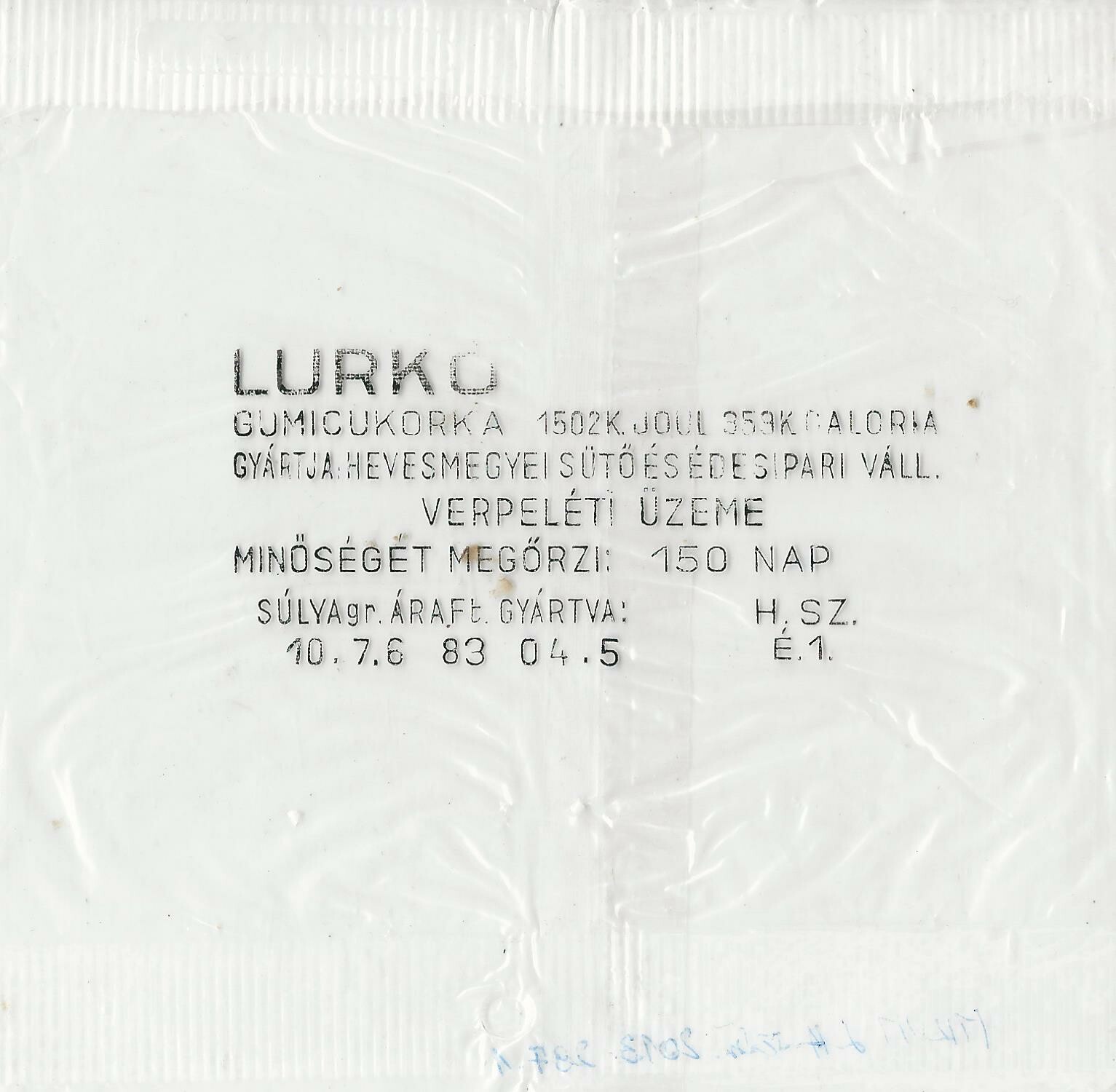 LURKO gumicukorka (Magyar Kereskedelmi és Vendéglátóipari Múzeum CC BY-NC-SA)
