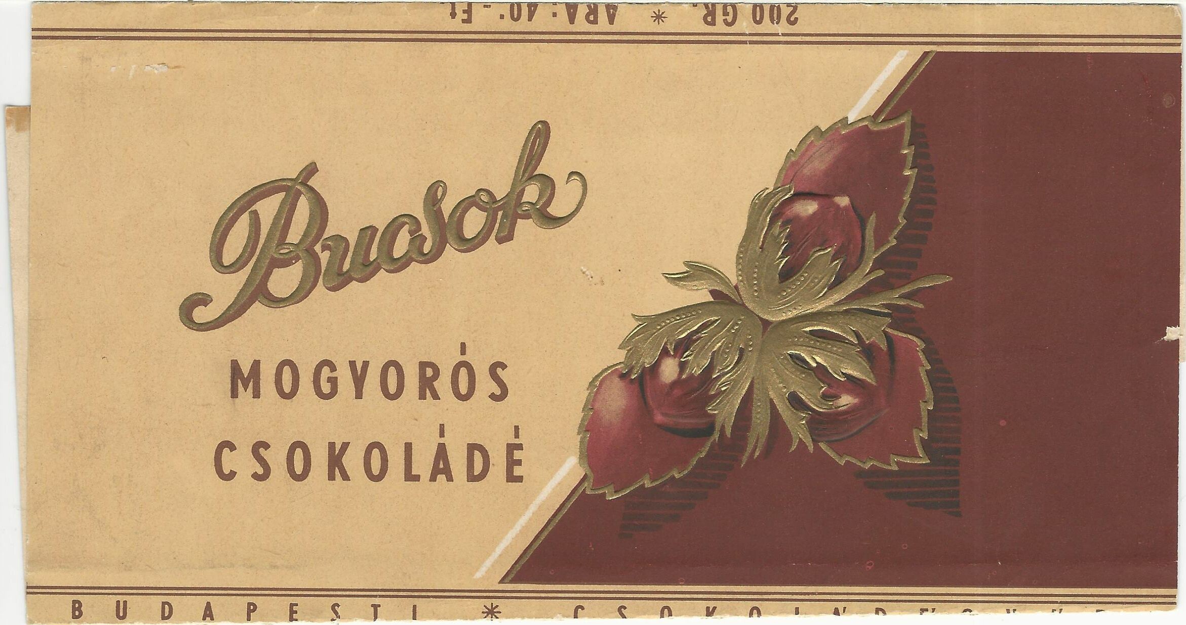Mogyorós csokoládé 200 g (Magyar Kereskedelmi és Vendéglátóipari Múzeum CC BY-NC-SA)